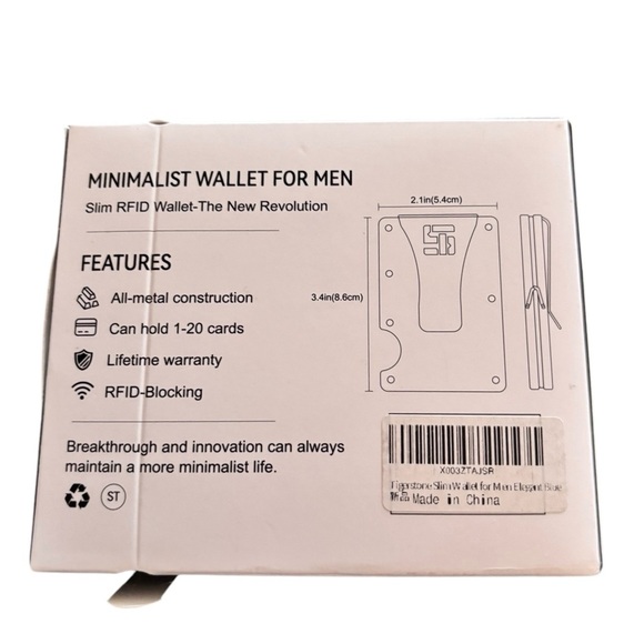 TIGERSTONE Minimalist Slim Metal Wallet Men RFID Blocking Holds 20 Cards Blue - Picture 4 of 8